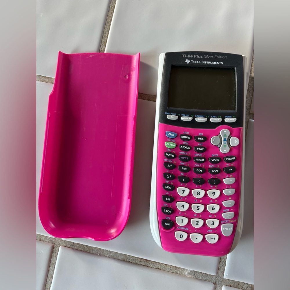 Texas Instruments TI-84 silver edition graphing calculator - PINK